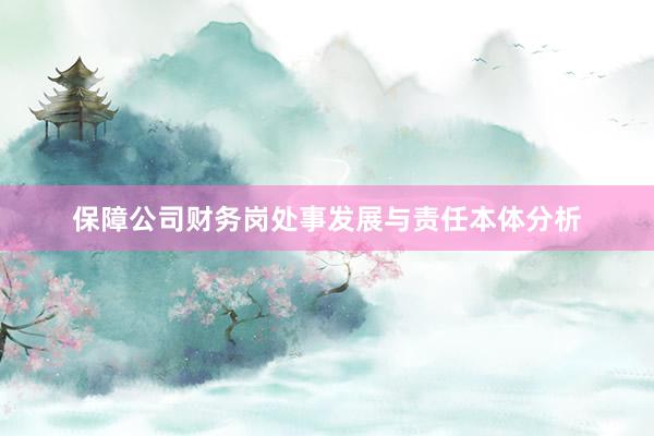 保障公司财务岗处事发展与责任本体分析